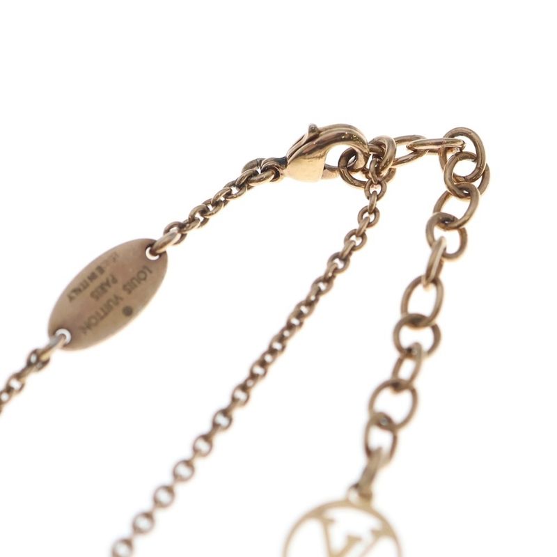 Louis Vuitton Essential Necklace Pendant Chain Pink Gold