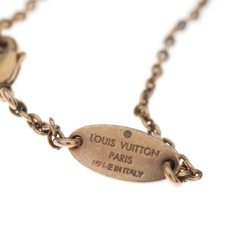Louis Vuitton Essential Necklace Pendant Chain Pink Gold