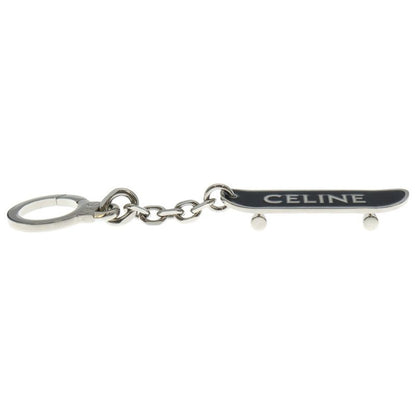 Celine Skateboard Bag Charm Key Ring Key Holder Black Silver