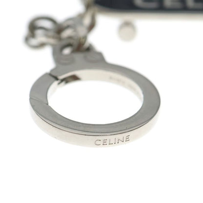 Celine Skateboard Bag Charm Key Ring Key Holder Black Silver
