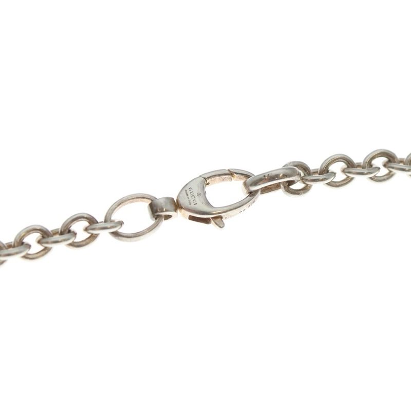 Gucci Interlocking Necklace Pendant Chain Silver