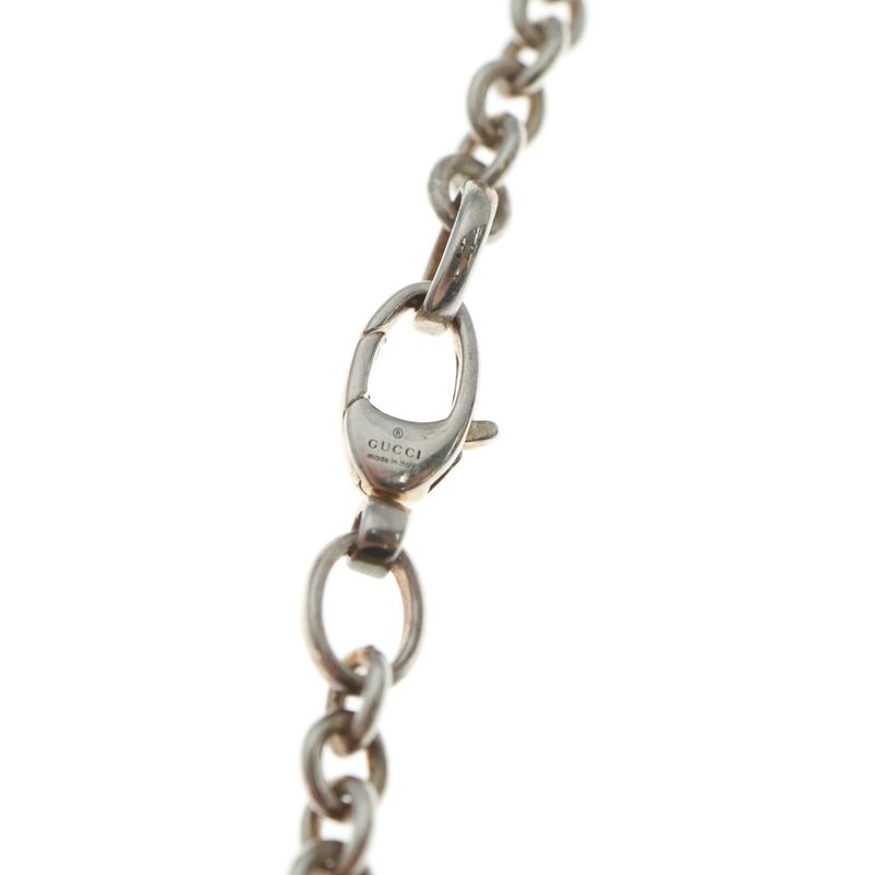 Gucci Interlocking Necklace Pendant Chain Silver