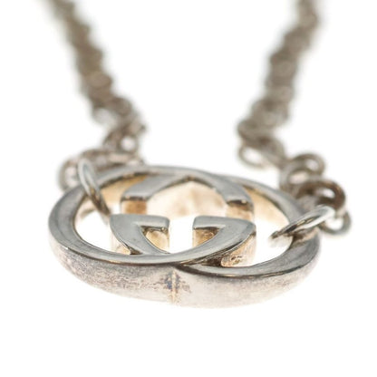 Gucci Interlocking Necklace Pendant Chain Silver