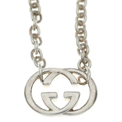Gucci Interlocking Necklace Pendant Chain Silver