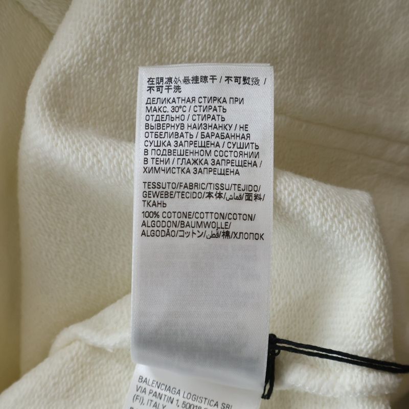Balenciaga Champs Elysees Cropped Pullover Hoodie White