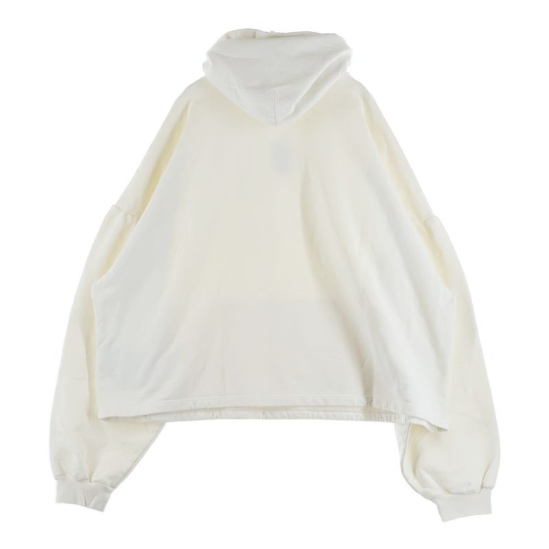 Balenciaga Champs Elysees Cropped Pullover Hoodie White