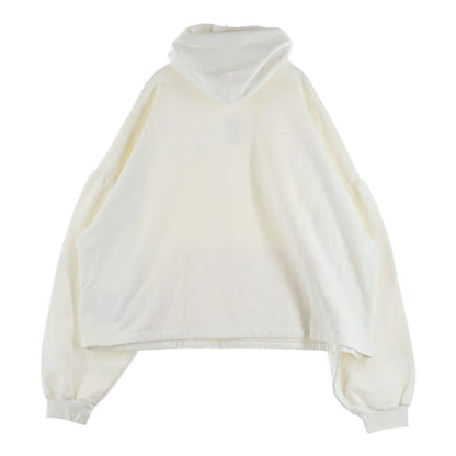 Balenciaga Champs Elysees Cropped Pullover Hoodie White