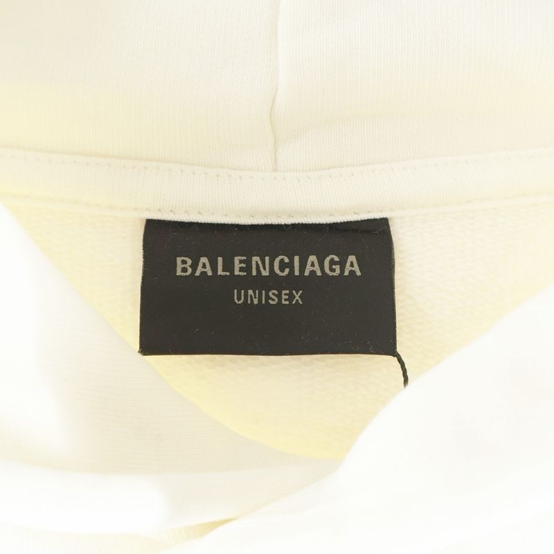 Balenciaga Champs Elysees Cropped Pullover Hoodie White