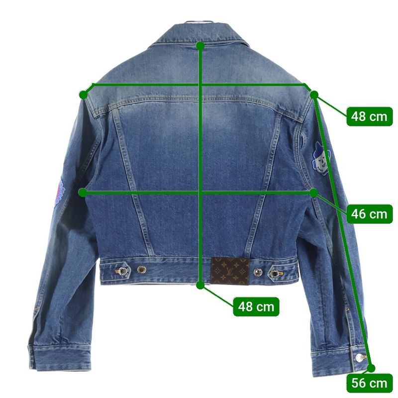 Louis Vuitton YK Short Denim Jacket Patches Gm1 Yayoi