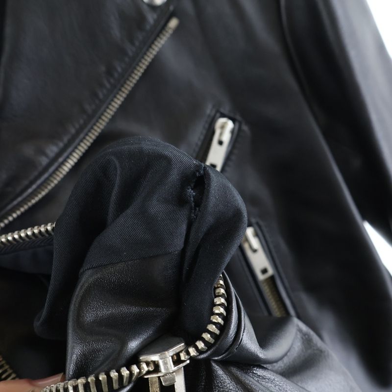 Celine by Hedi Slimane Classic Biker Calfskin Double Leather