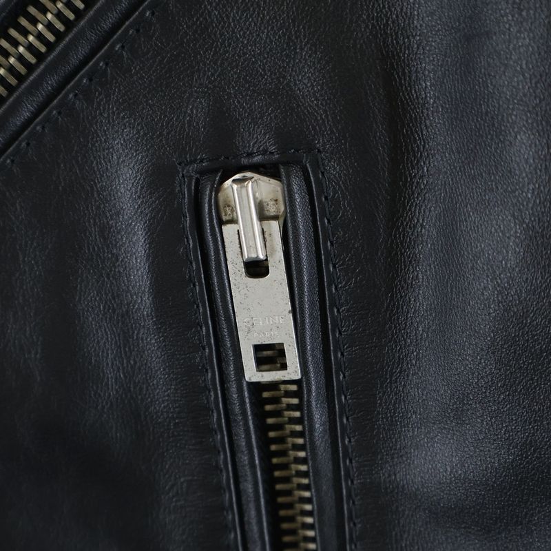 Celine by Hedi Slimane Classic Biker Calfskin Double Leather