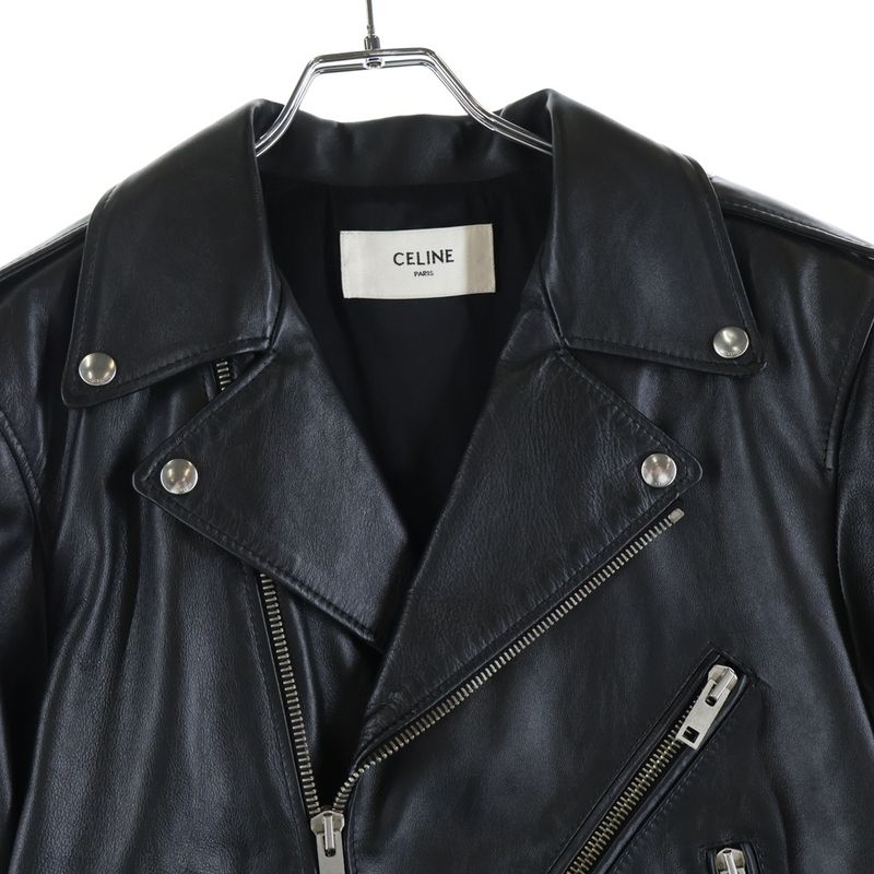 Celine by Hedi Slimane Classic Biker Calfskin Double Leather
