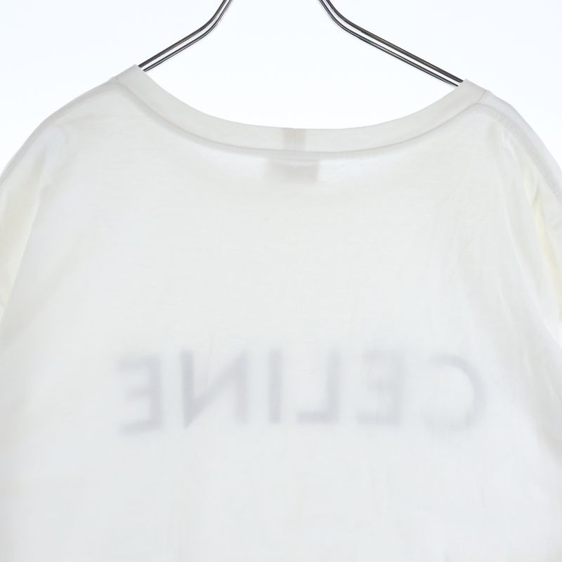 Celine Logo Print Short Sleeve T-Shirt White