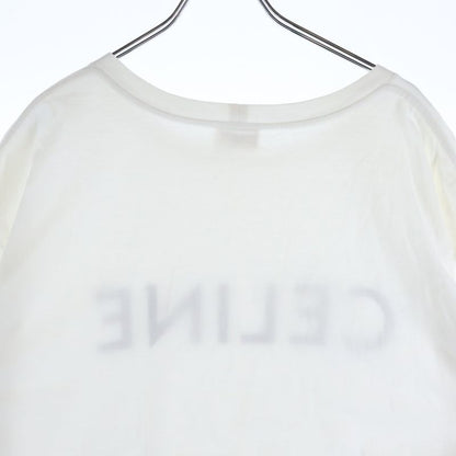 Celine Logo Print Short Sleeve T-Shirt White