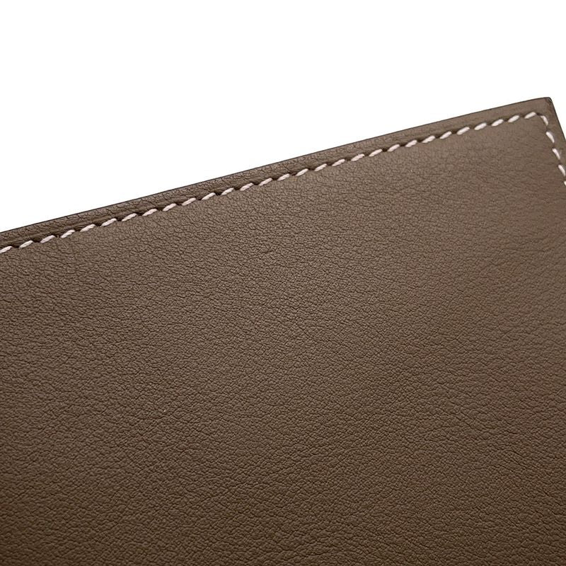 Hermes Bifold Wallet Citizen Twill Long Etoupe Silver Swift