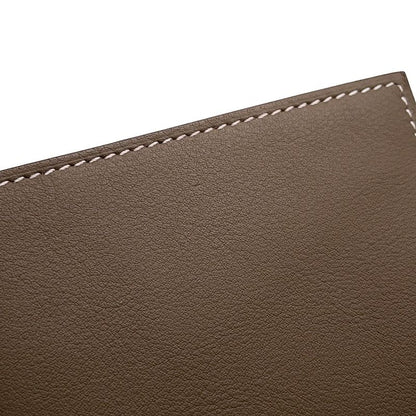 Hermes Bifold Wallet Citizen Twill Long Etoupe Silver Swift