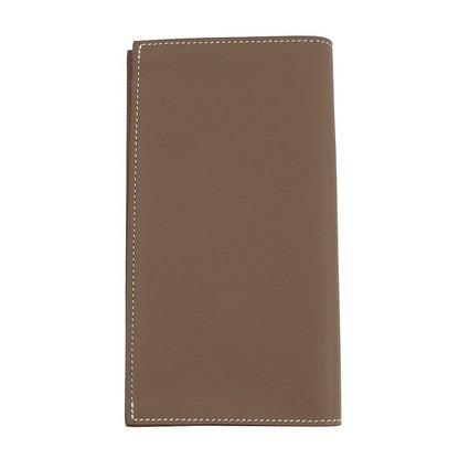 Hermes Bifold Wallet Citizen Twill Long Etoupe Silver Swift