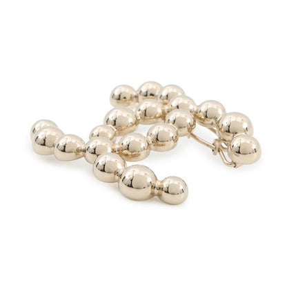 Chanel Hair Clip CC Logo Barrette Metal Champagne