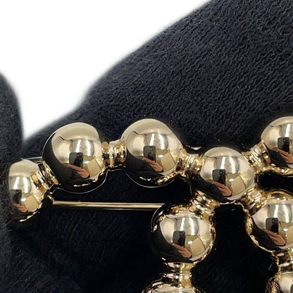 Chanel Hair Clip CC Logo Barrette Metal Champagne