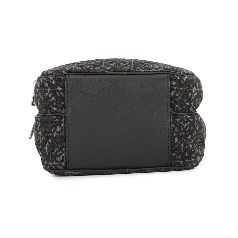Loewe Shoulder Bag Repeat Anagram Mini Pochette Canvas Chaco Le Grey-black