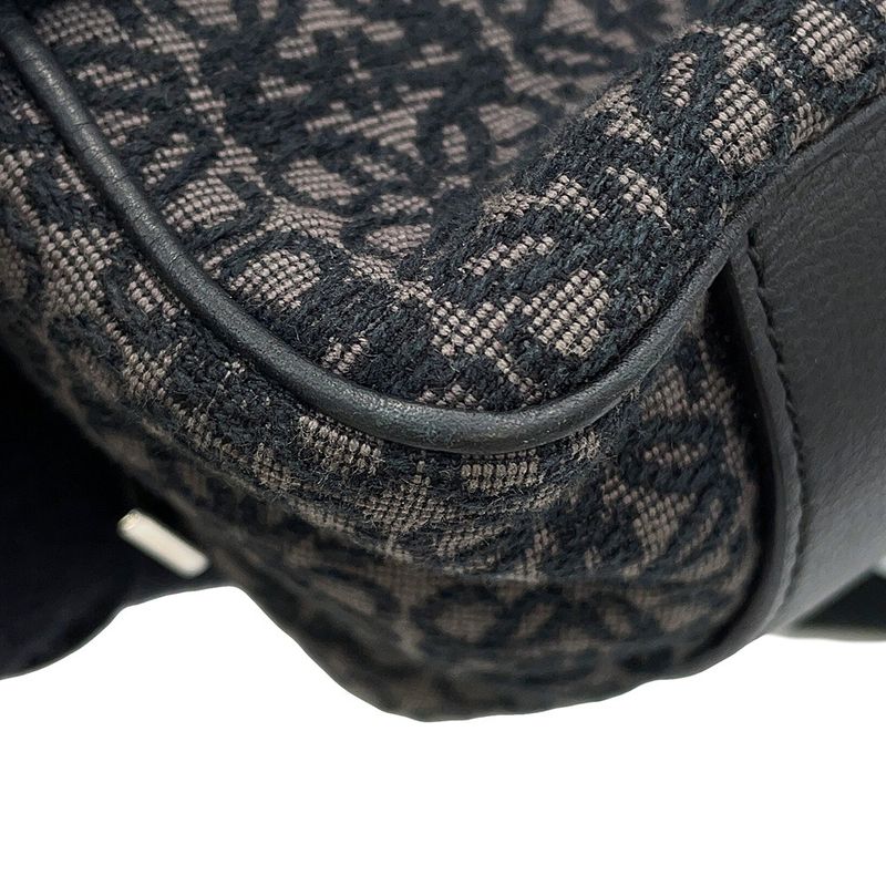 Loewe Shoulder Bag Repeat Anagram Mini Pochette Canvas Chaco Le Grey-black