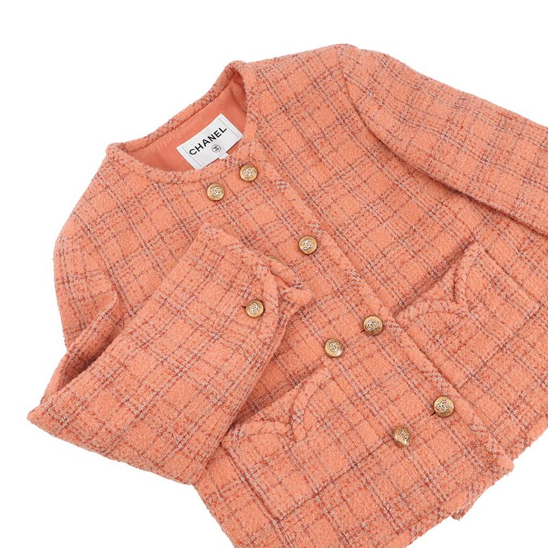 Chanel Jacket Tweed CC Logo 40