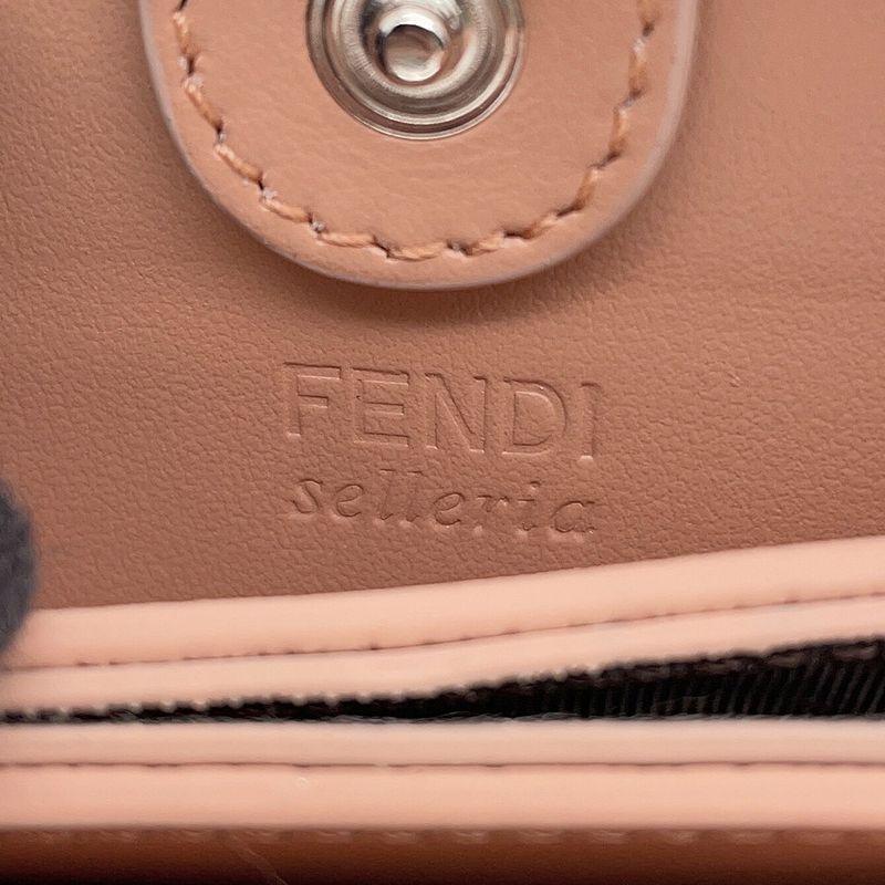 Fendi Card Case Peekaboo Selleria Calf Leather