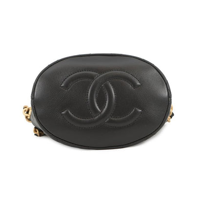Chanel Chain Shoulder Bag Bucket CC Logo Quilted Lambskin