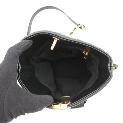 Chanel Chain Shoulder Bag Bucket CC Logo Quilted Lambskin