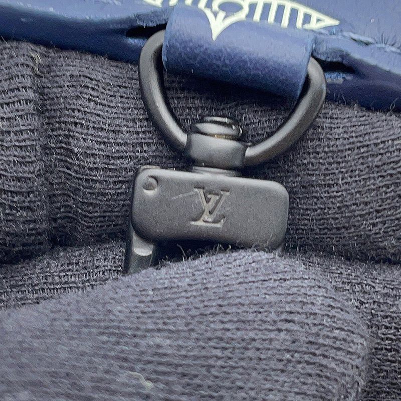 Louis Vuitton Shoulder Bag Monogram Shadow Gaston Wearable Wallet Navywhite