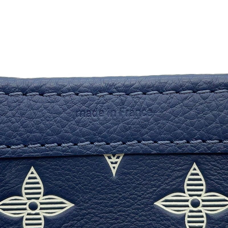 Louis Vuitton Shoulder Bag Monogram Shadow Gaston Wearable Wallet Navywhite