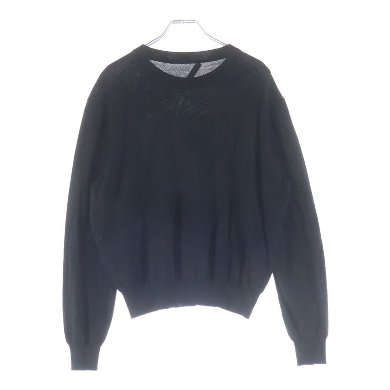 Balenciaga Emblem Logo Embroidery Wool Crew Neck Pullover Long Sleeve Knit