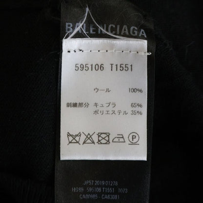 Balenciaga Emblem Logo Embroidery Wool Crew Neck Pullover Long Sleeve Knit