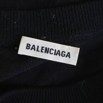 Balenciaga Emblem Logo Embroidery Wool Crew Neck Pullover Long Sleeve Knit
