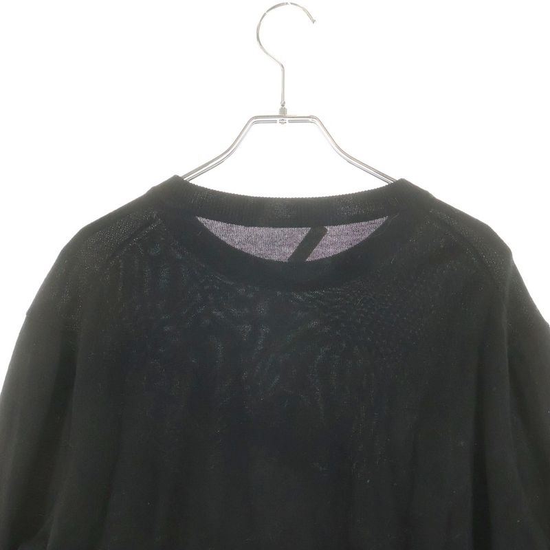 Balenciaga Emblem Logo Embroidery Wool Crew Neck Pullover Long Sleeve Knit