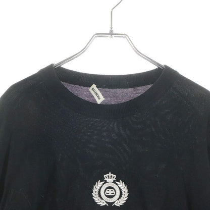 Balenciaga Emblem Logo Embroidery Wool Crew Neck Pullover Long Sleeve Knit