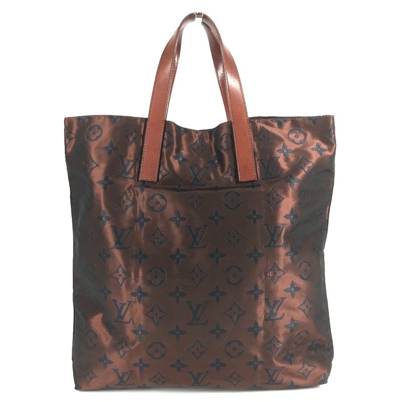 Louis Vuitton Shoulder Bag Cabas Escapade Leather Nylon Brown