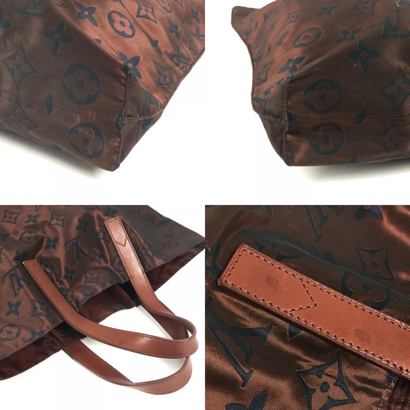 Louis Vuitton Shoulder Bag Cabas Escapade Leather Nylon Brown