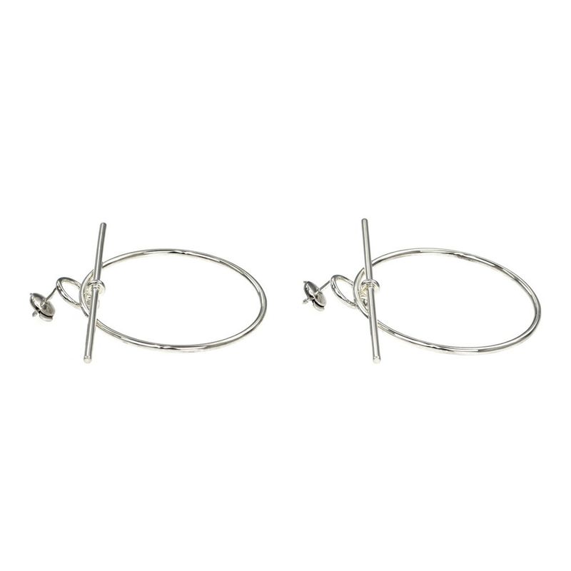 Hermes Earrings Loop MM Silver