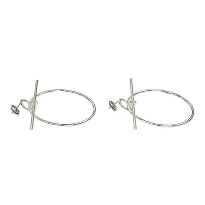 Hermes Earrings Loop MM Silver