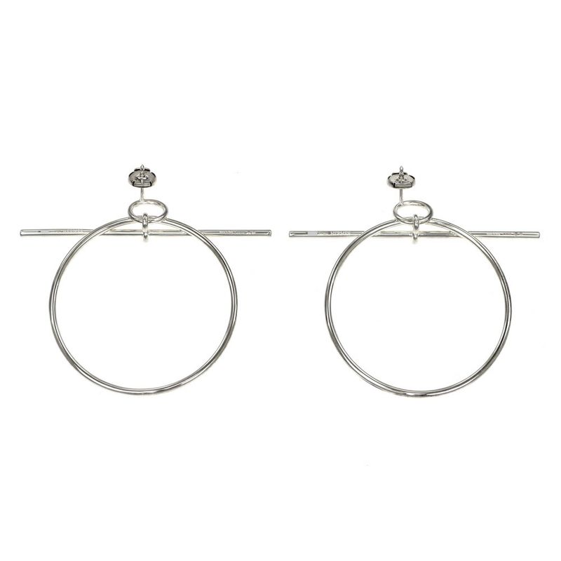 Hermes Earrings Loop MM Silver