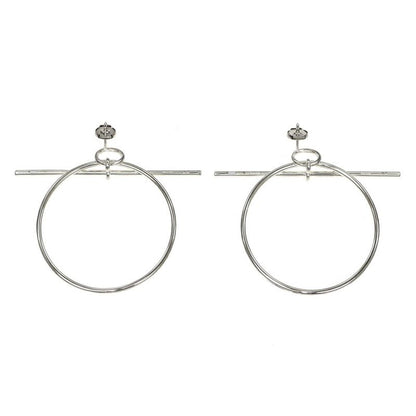 Hermes Earrings Loop MM Silver