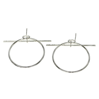 Hermes Earrings Loop MM Silver