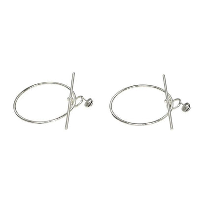 Hermes Earrings Loop MM Silver