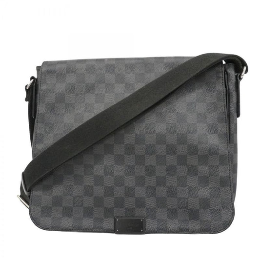 Louis Vuitton Shoulder Bag Damier Graphite District MM Black