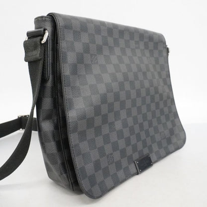 Louis Vuitton Shoulder Bag Damier Graphite District MM Black