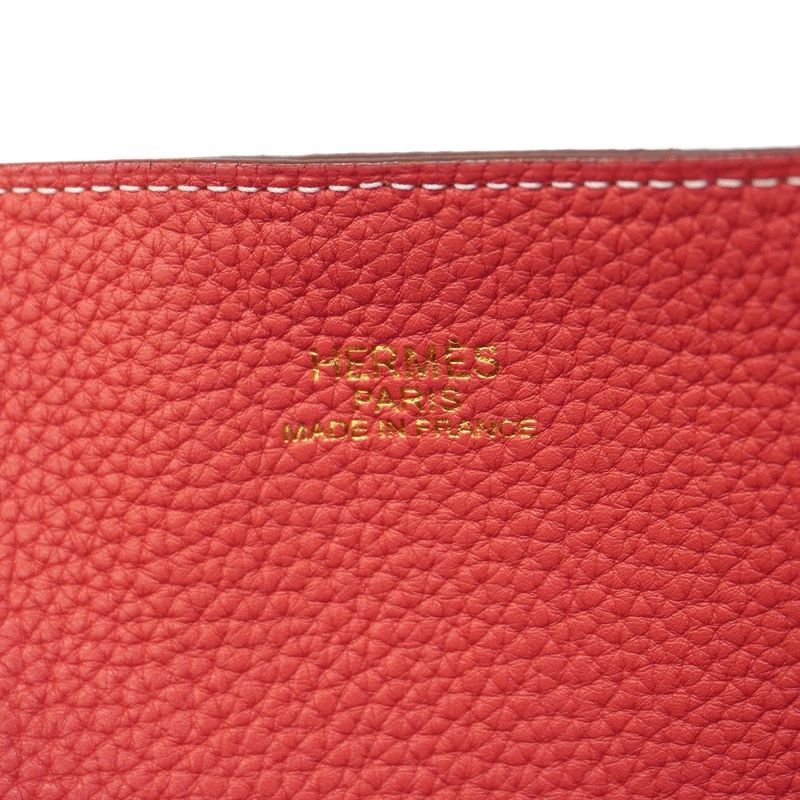 Hermes Tote Double Sens Taurillon Clemence Ruby Bougainvillea