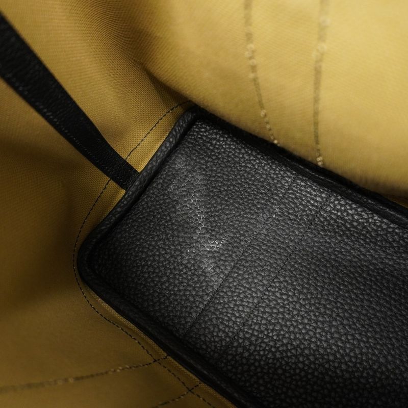 Hermes Tote Garden Party TPM Toile Military Beige Black Silver W