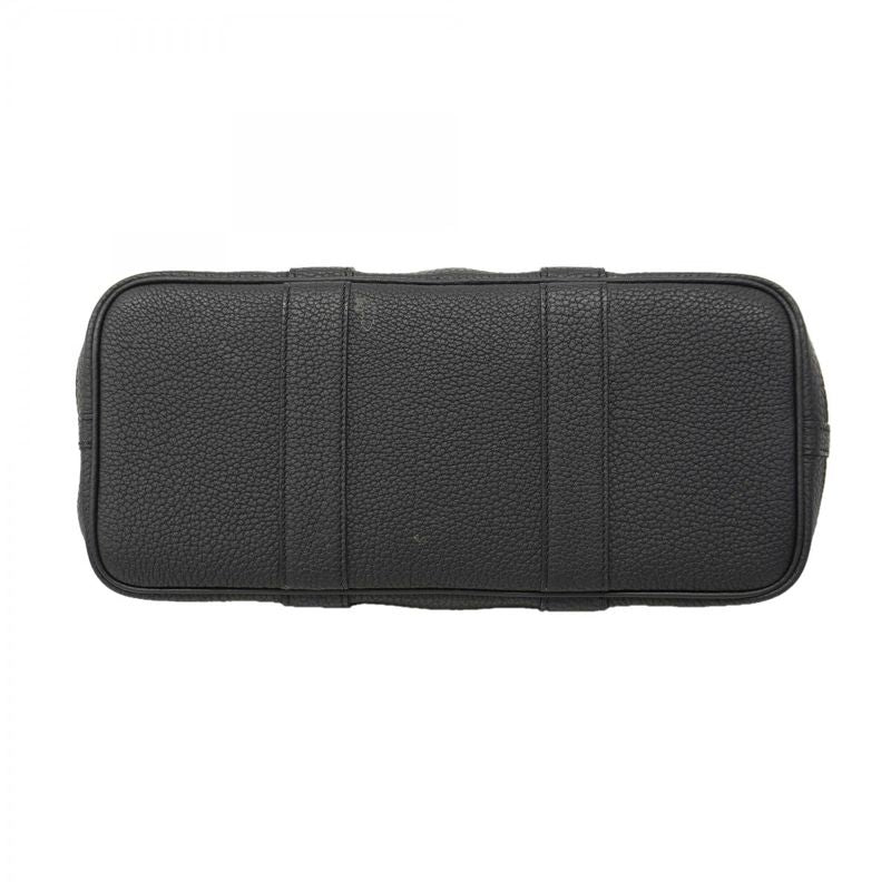 Hermes Tote Garden Party TPM Toile Military Beige Black Silver W