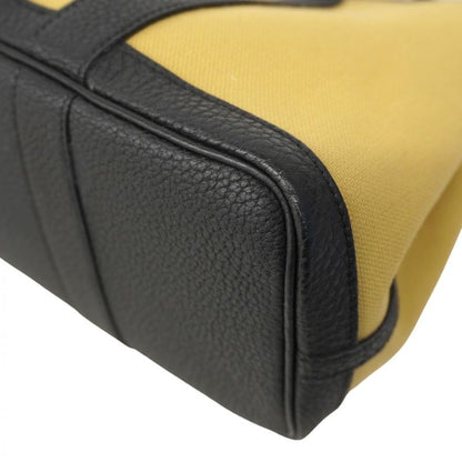 Hermes Tote Garden Party TPM Toile Military Beige Black Silver W